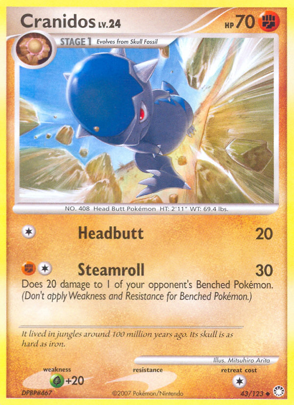 Cranidos (43/123) - Mysterious Treasures Pokémon Card