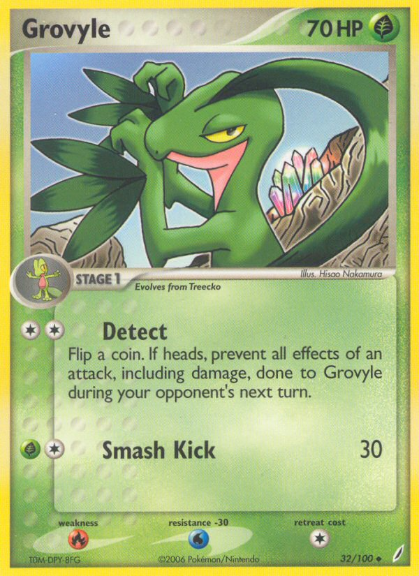 Grovyle (32/100) - Crystal Guardians Pokémon Card