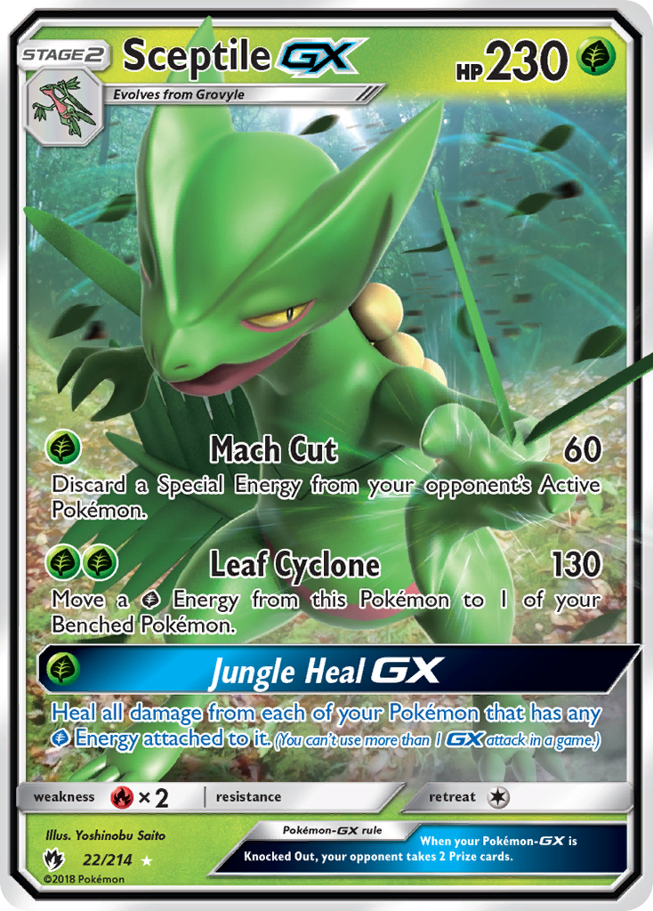 Sceptile GX (22/214) - Lost Thunder Pokémon Card