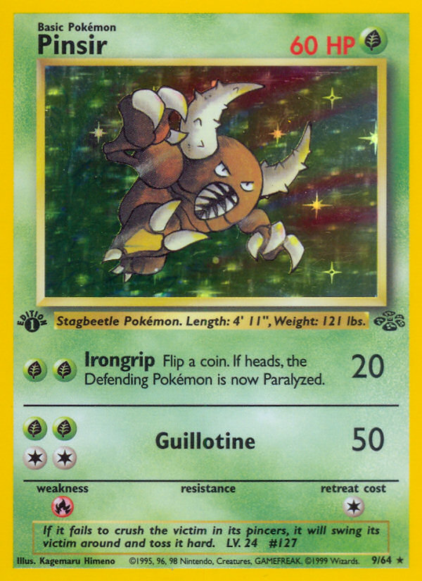 Pinsir (9/64) - Jungle (1st Edition) Pokémon Card