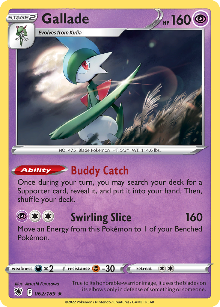 Gallade (62/189) - Astral Radiance Pokémon Card