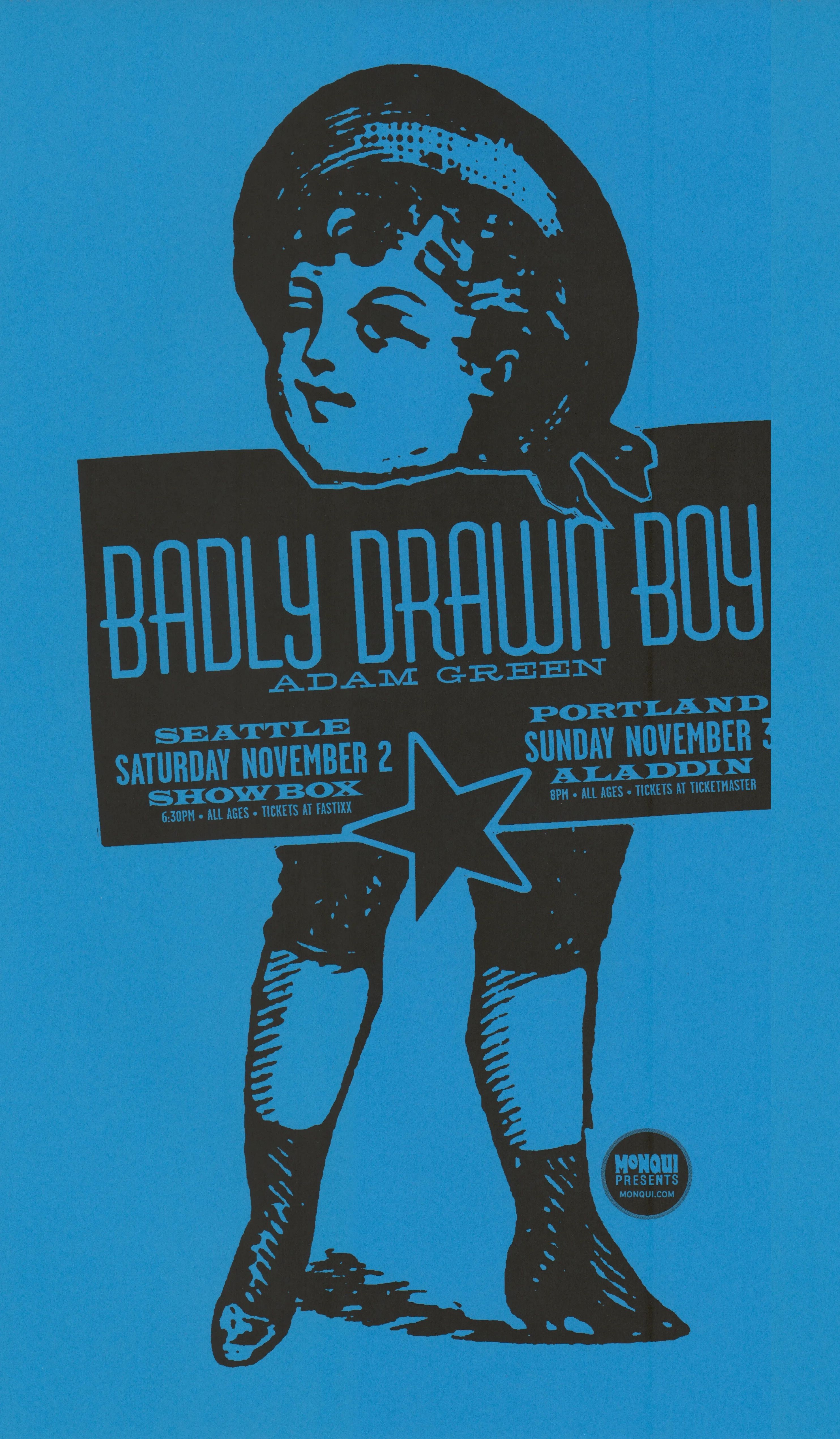 MXP-146.5 Badly Drawn Boy Showbox & Aladdin Theater 2002 Concert Poster