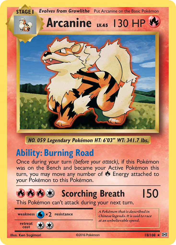 Arcanine (18/108) - Evolutions Pokémon Card