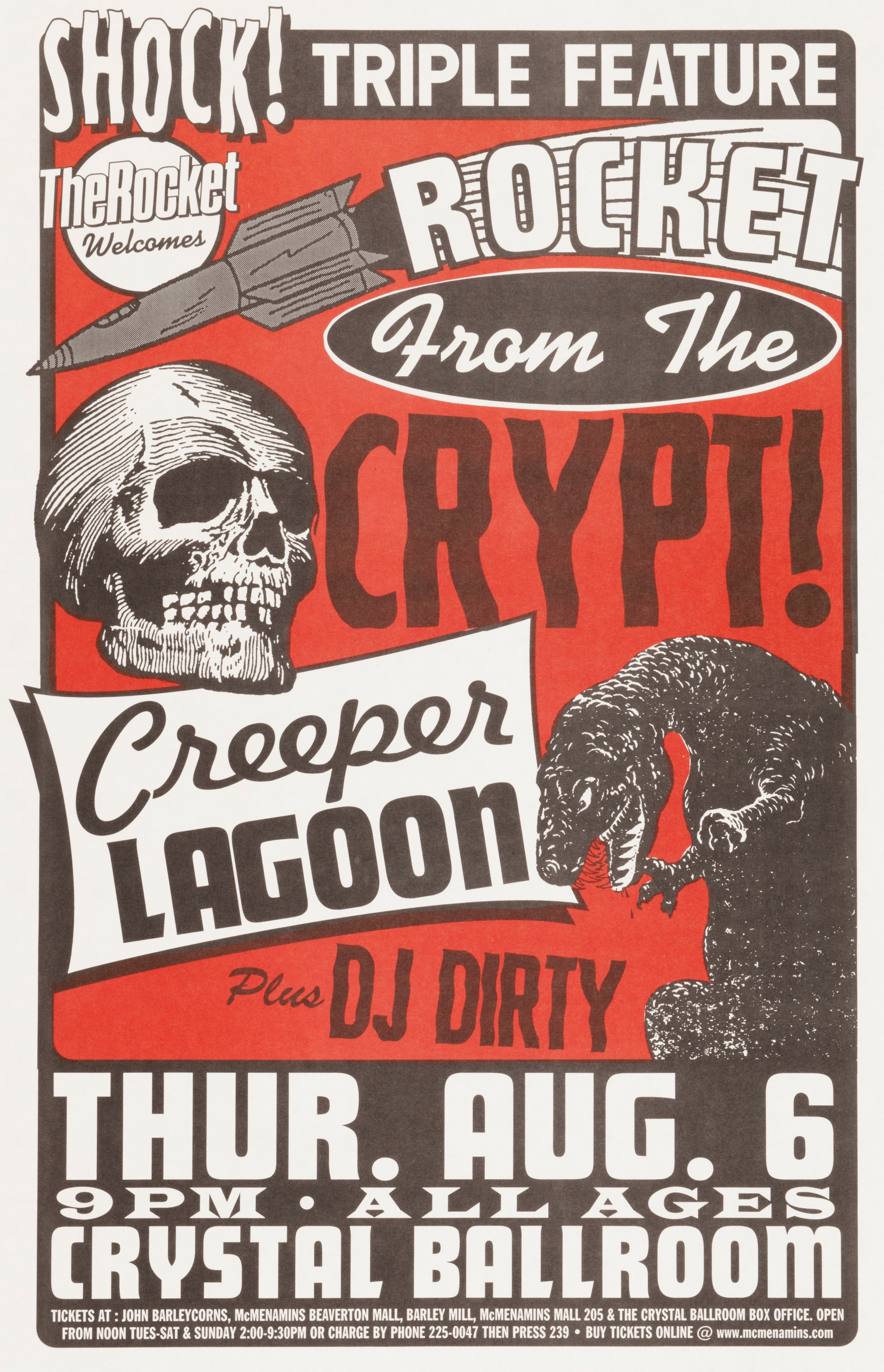 MXP-51.3 Rocket From The Crypt 1998 Crystal Ballroom  Aug 6 Concert Poster