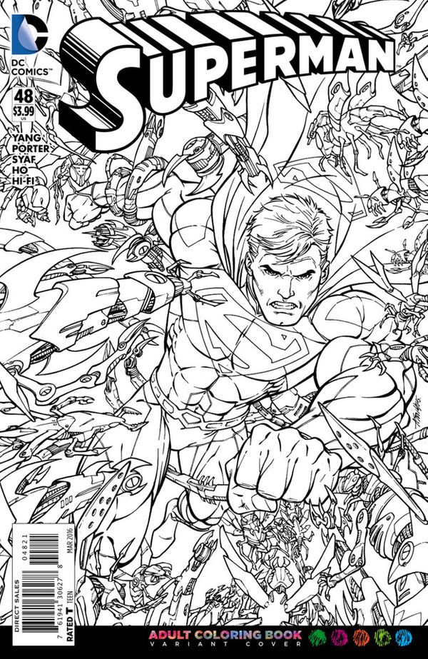 Superman #48 (Adult Coloring Book Variant Cover)