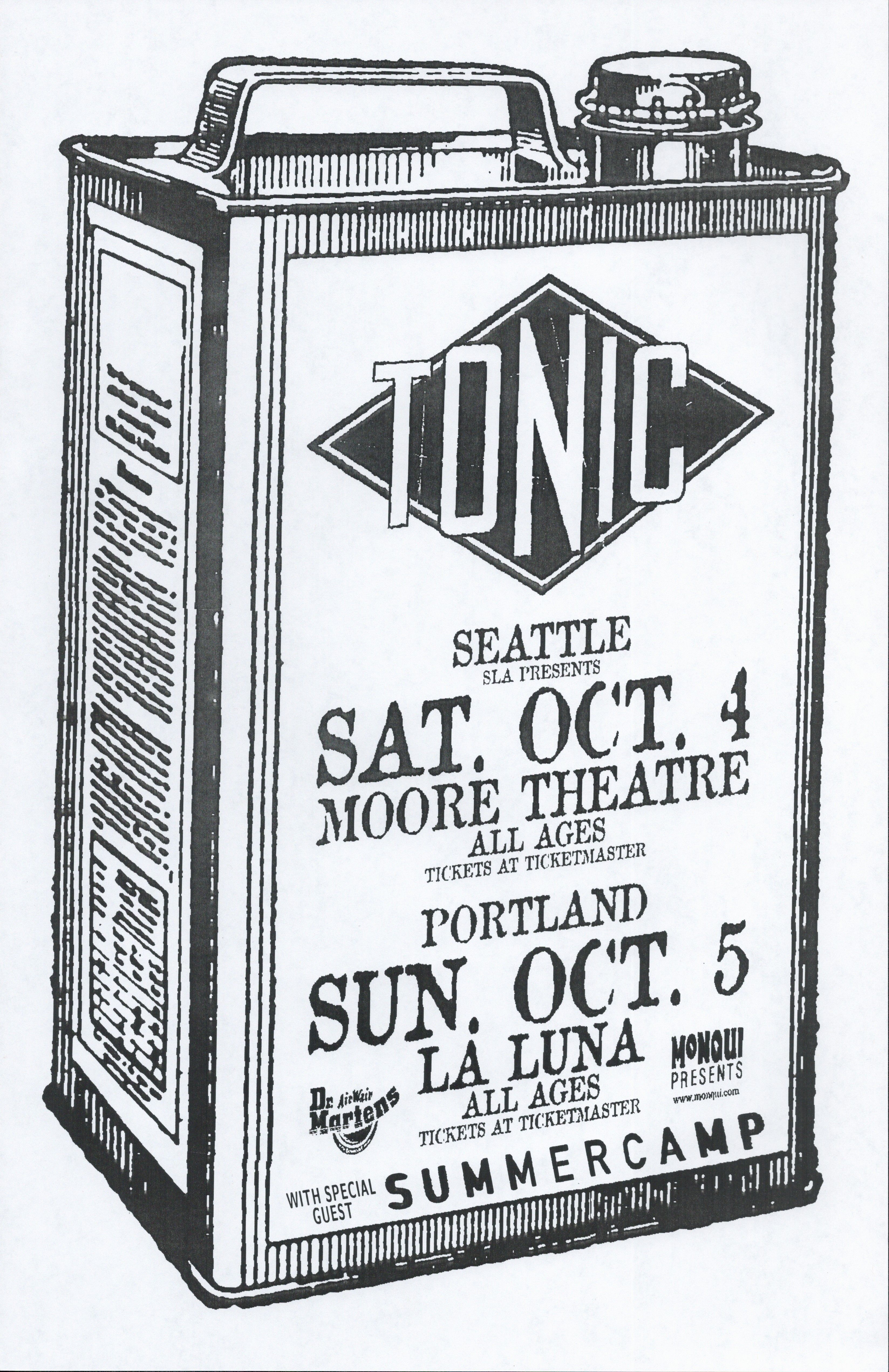 MXP-141.6 Tonic Moore Theater & La Luna 1997 Concert Poster