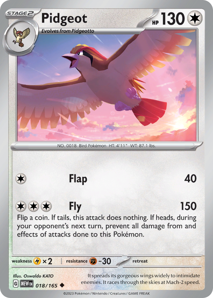 Pidgeot (18/165) - 151 Pokémon Card