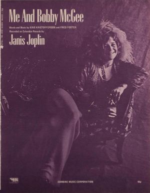 Janis Joplin "Me & Bobby McGee" Sheet Music 1971