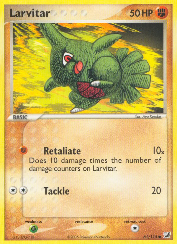 Larvitar (61/115) - Unseen Forces Pokémon Card