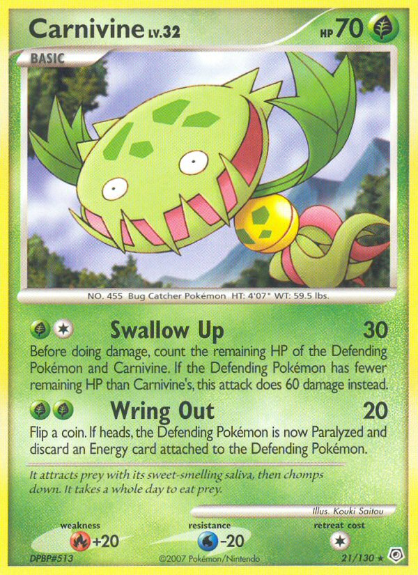 Carnivine (21/130) - Diamond & Pearl Pokémon Card