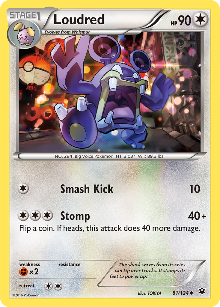 Loudred (81/124) - Fates Collide Pokémon Card