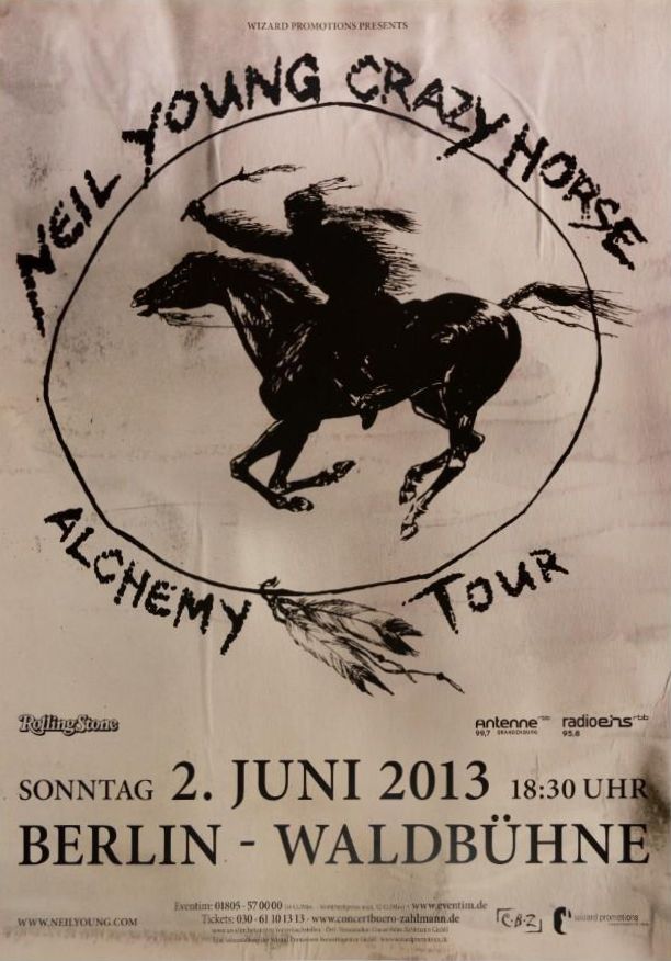 Neil Young & Crazy Horse Waldbuhne 2013 Concert Poster