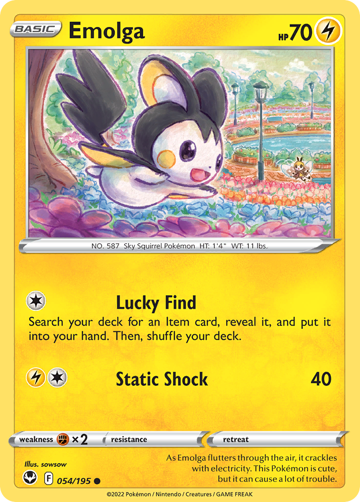 Emolga (54/195) - Silver Tempest Pokémon Card