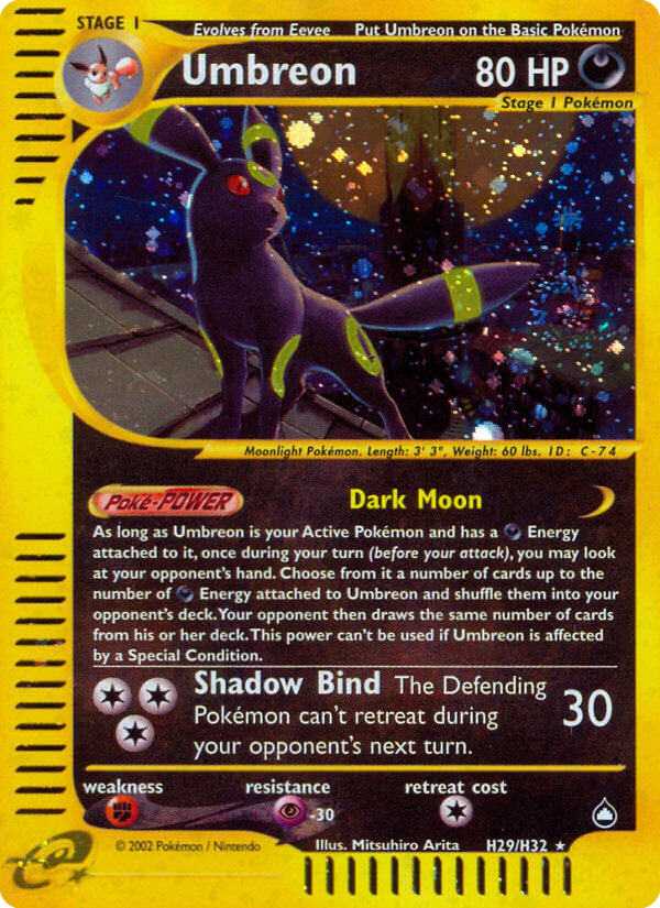 Umbreon (H29) - Aquapolis Pokémon Card