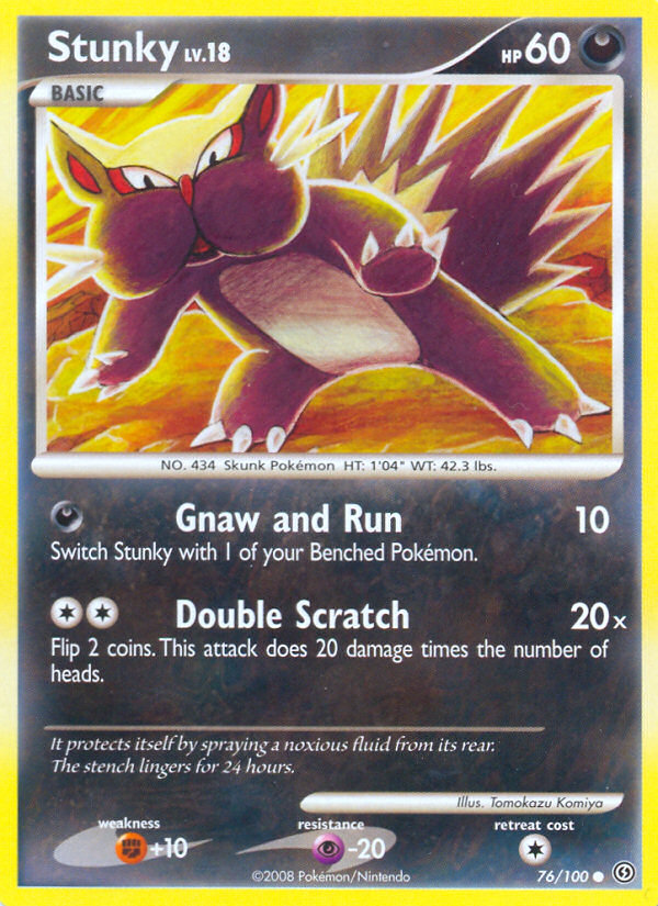 Stunky (76/100) - Stormfront Pokémon Card