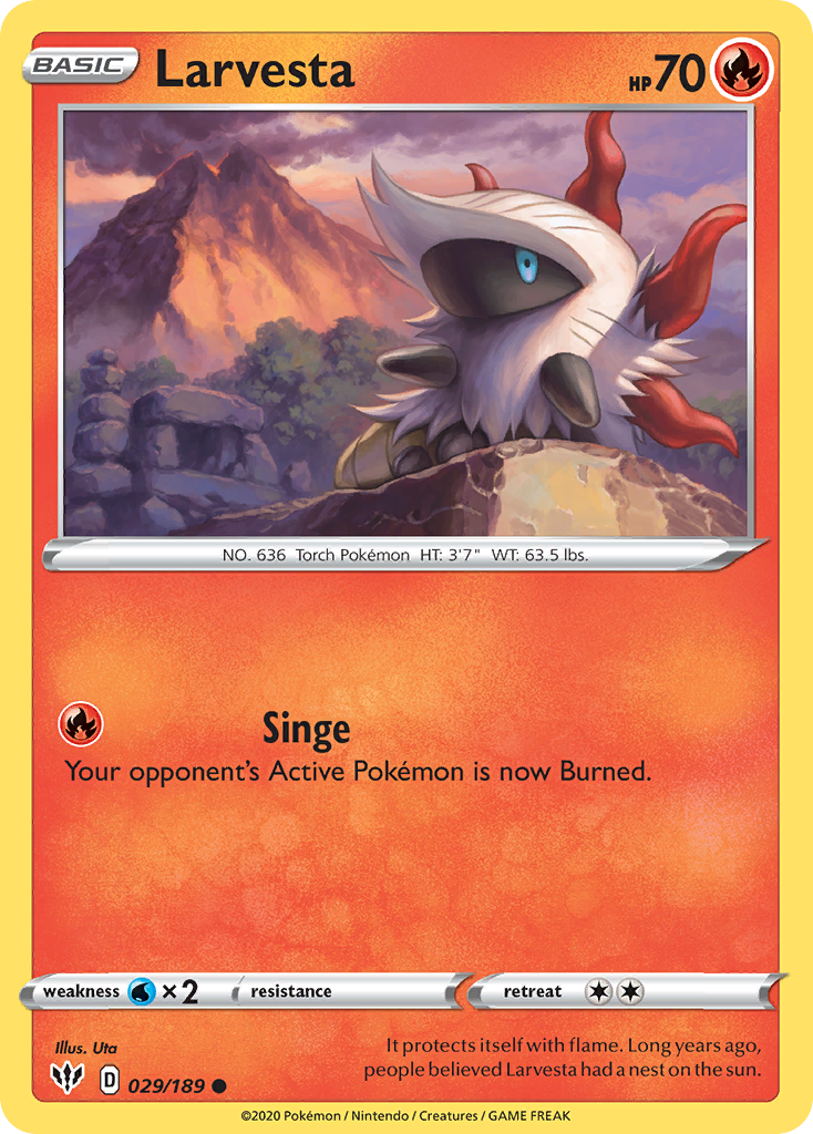 Larvesta (29/189) - Darkness Ablaze Pokémon Card