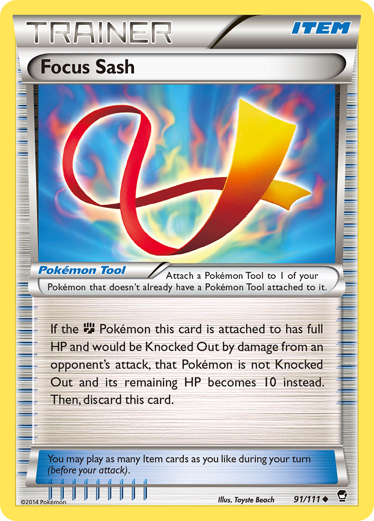 Focus Sash (Trainer: Pokémon Tool) (91/111) - Furious Fists Pokémon Card