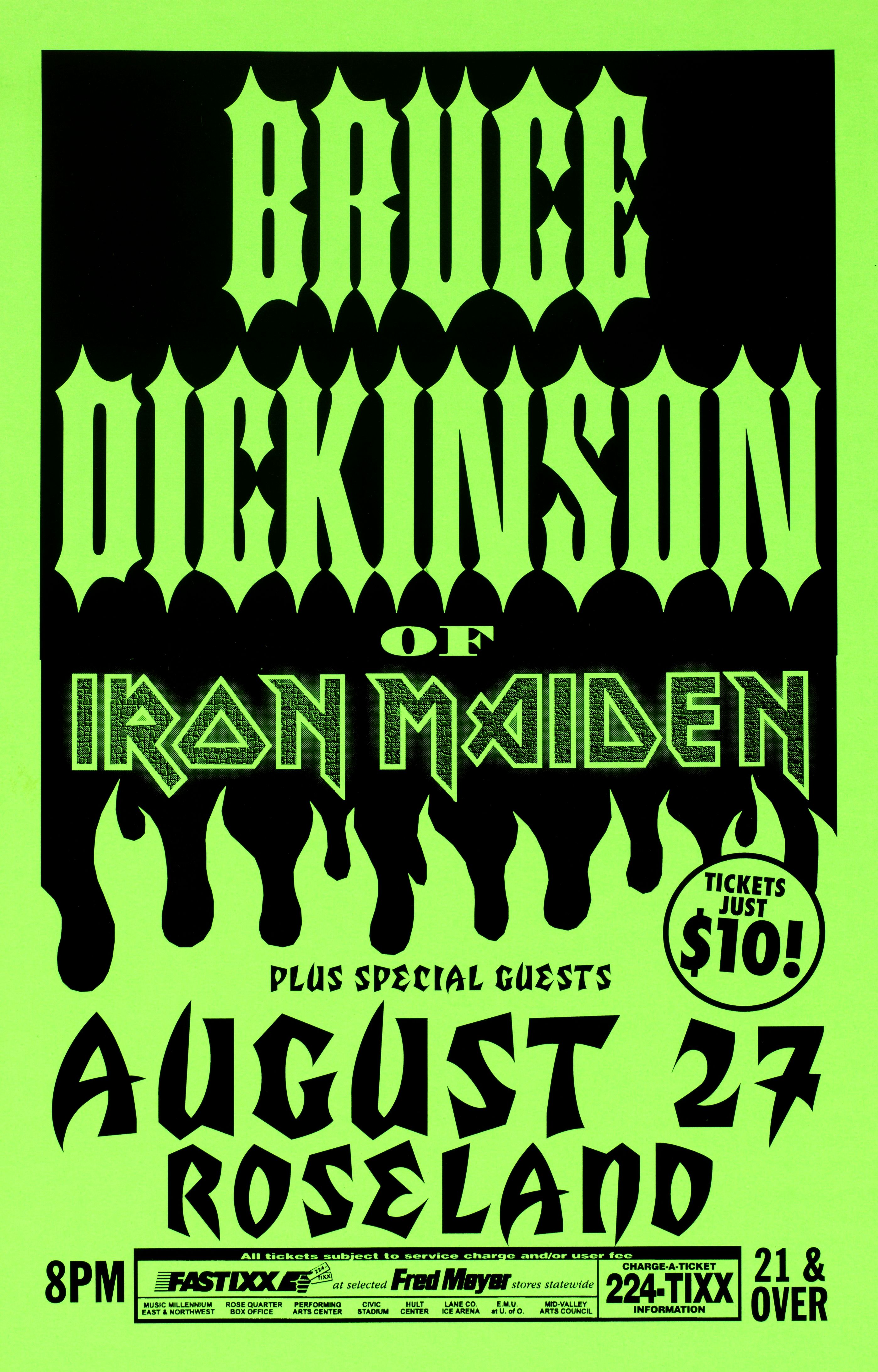 MXP-182.1 Bruce Dickinson 1997 Roseland Theater  Aug 27 Concert Poster