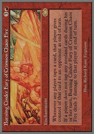 Burning Cinder Fury of Crimson Chaos Fire (Unglued) Trading Card