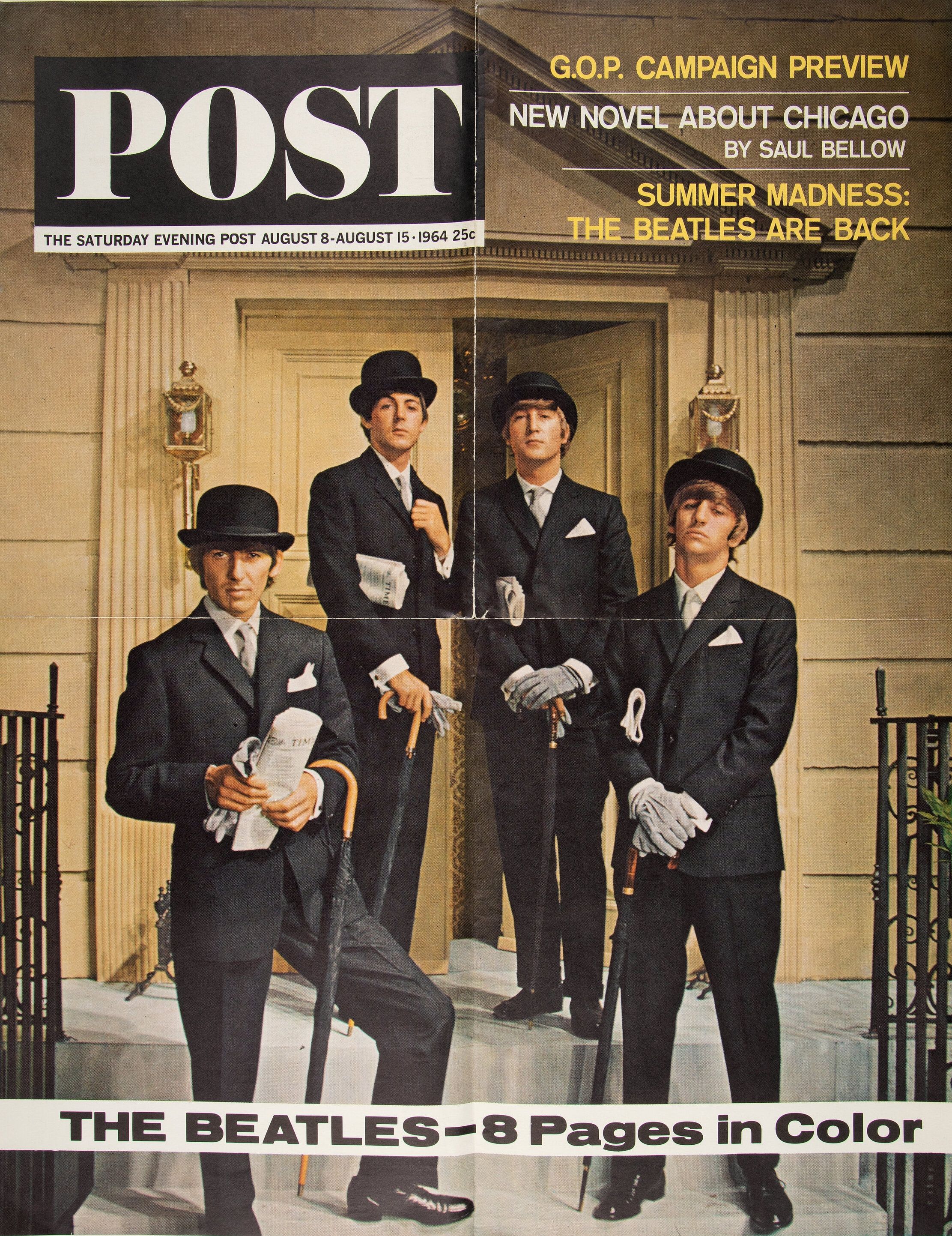 The Beatles Saturday Evening Post 1964 Concert Poster
