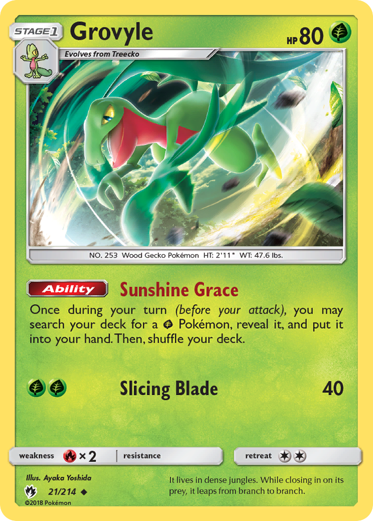 Grovyle (21/214) - Lost Thunder Pokémon Card