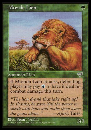 Mtenda Lion (Mirage) Trading Card