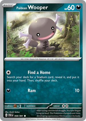 Paldean Wooper (58/91) - Paldean Fates (Reverse Holo)