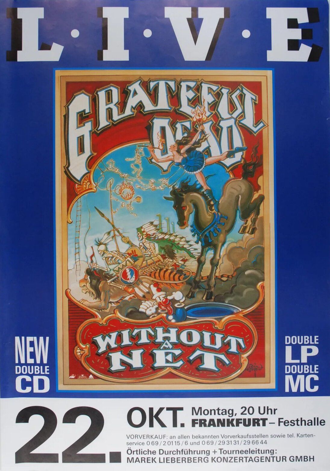 Grateful Dead Festhalle (Germany) 1990 Concert Poster