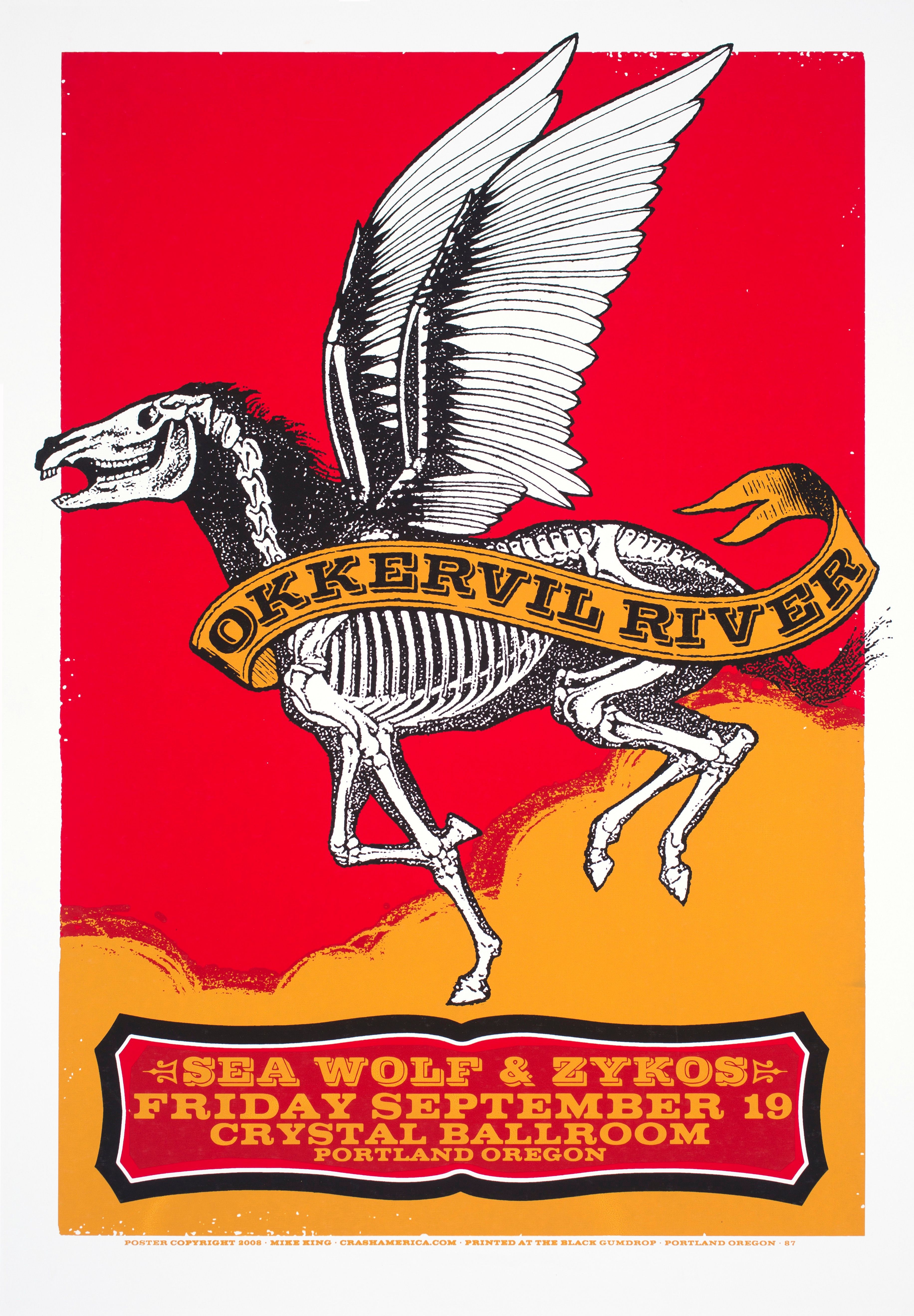 MXP-101.1 Okkervil River 2008 Crystal Ballroom  Sep 19 Concert Poster