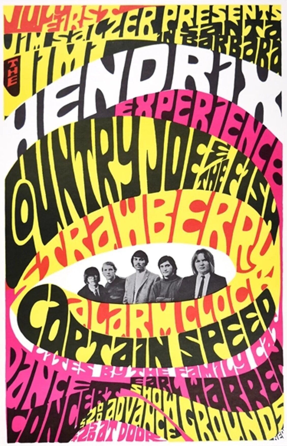 Jim Hendrix Earl Warren Fairgrounds Second Print 1967 Concert Poster