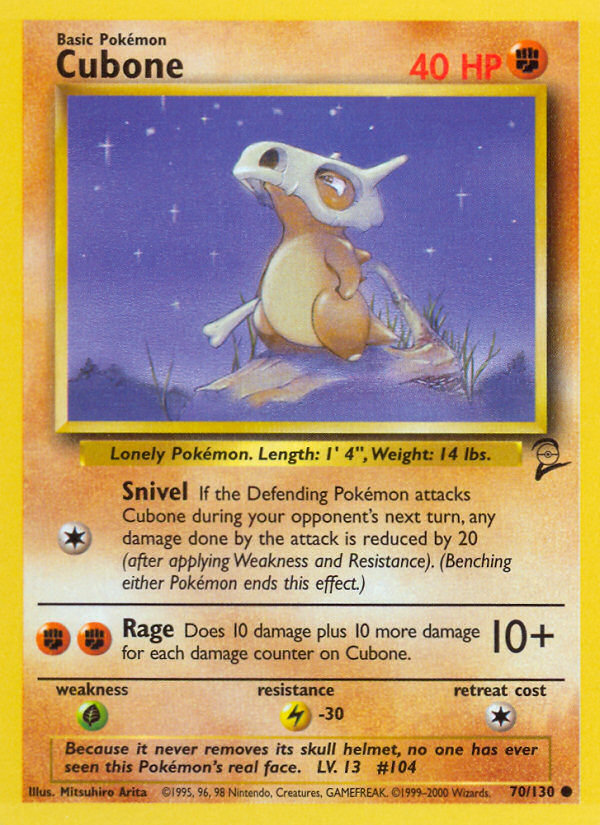 Cubone (70/130) - Base Set 2 Pokémon Card