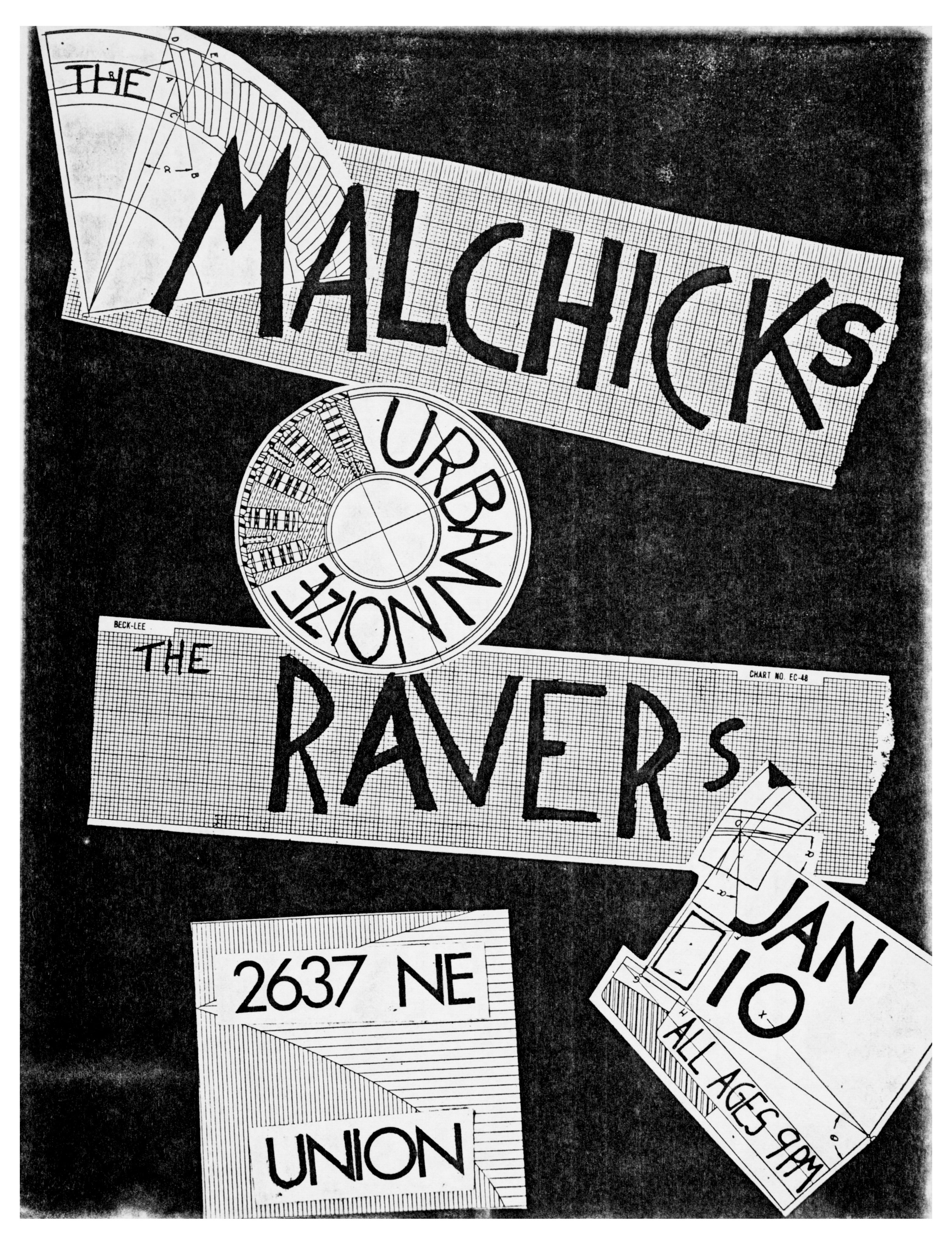 MXP-46.3 Malchicks 1981 Urban Noize  Jan 10 Concert Poster