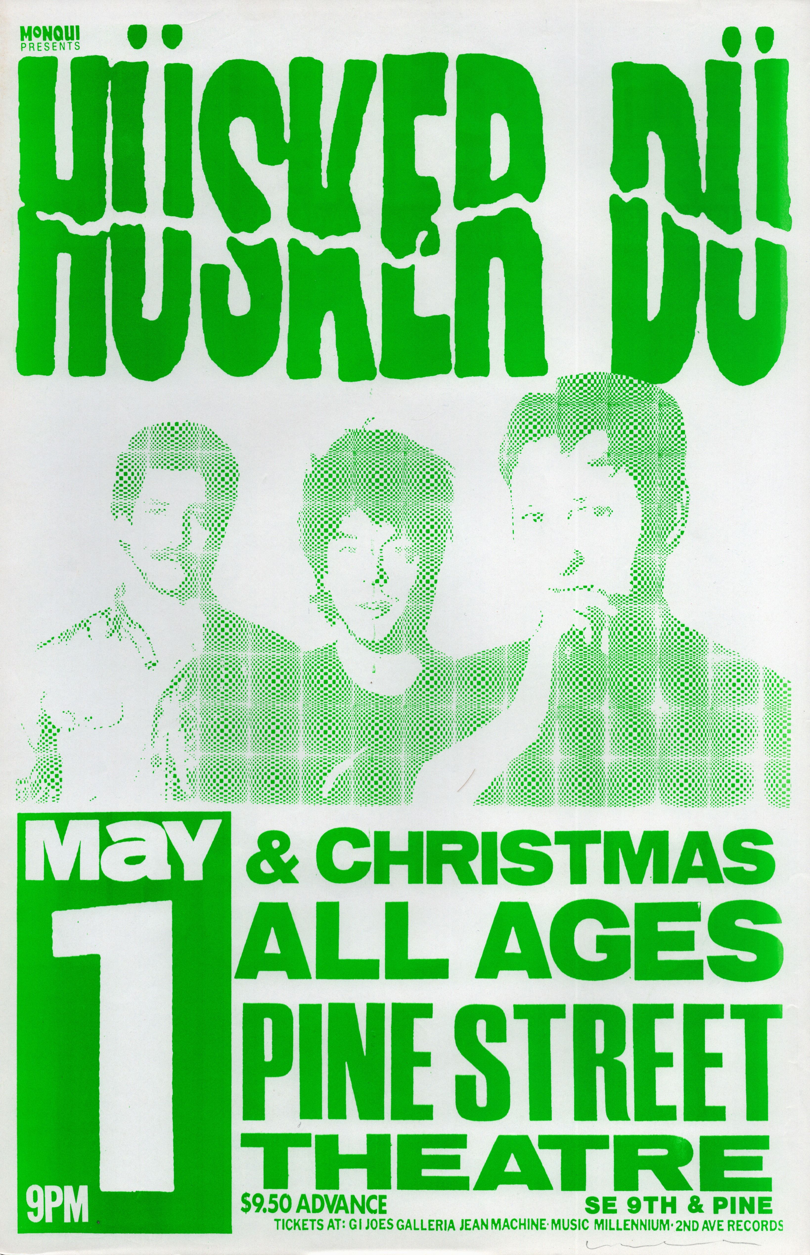 MXP-242.3 Husker Du Pine Street Theatre 1987 White Concert Poster