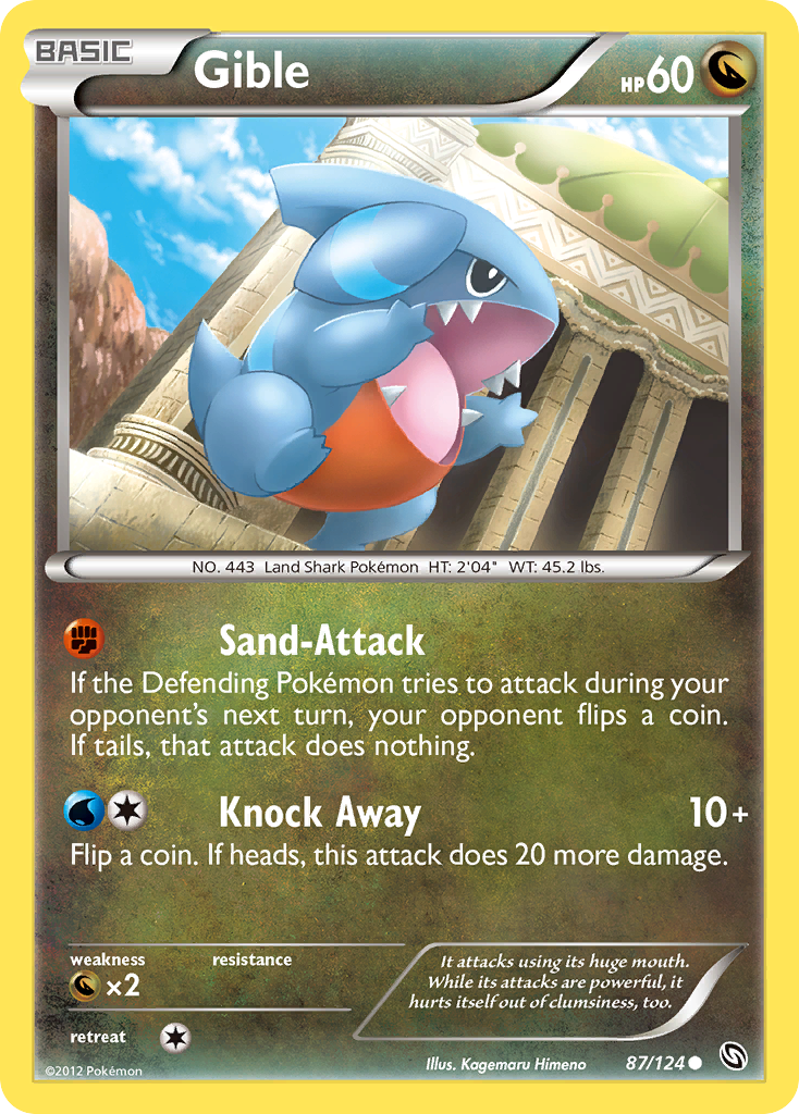 Gible (87/124) - Dragons Exalted Pokémon Card