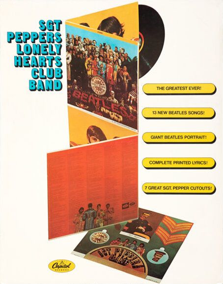 The Beatles Sgt. Pepper's Lonely Hearts Club Band Promotional Poster 1967 Concert Poster