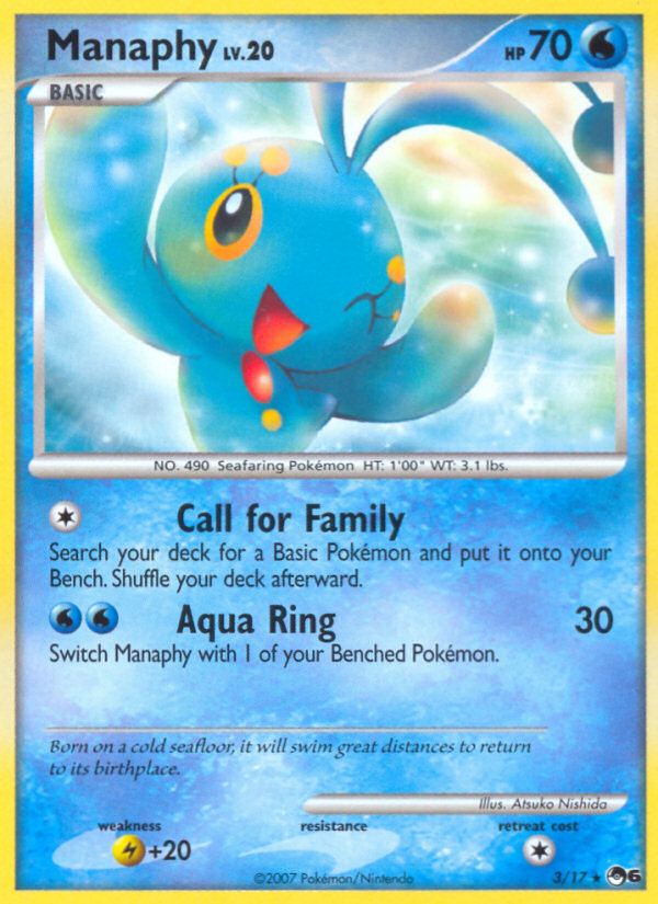 Manaphy (3/17) - POP Series 6 Pokémon Card