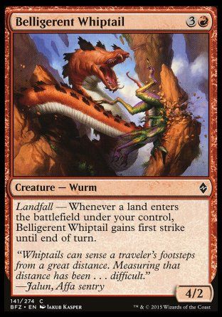 Belligerent Whiptail (Battle for Zendikar) Trading Card