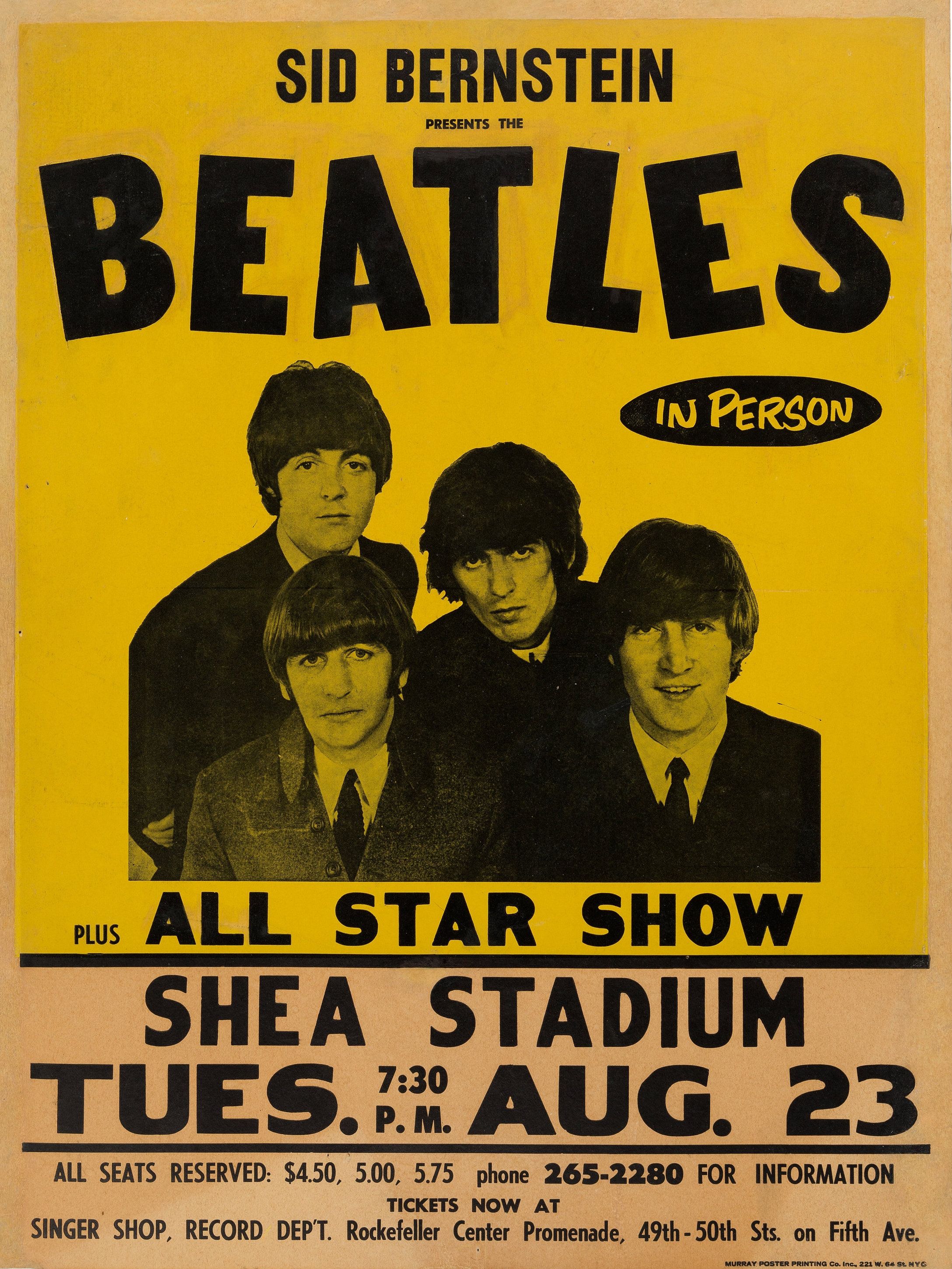 Beatles Shea Stadium 1966 Concert Poster
