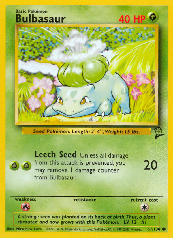 Bulbasaur (67/130) - Base Set 2 Pokémon Card