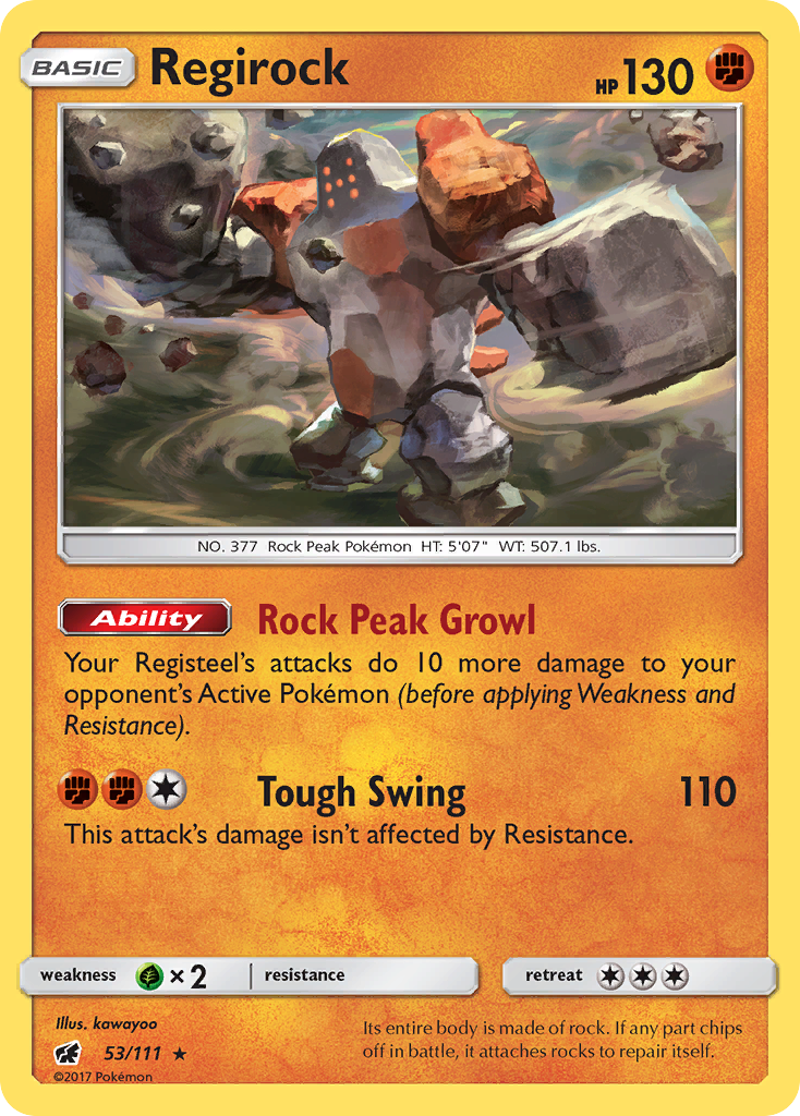 Regirock (53/111) - Crimson Invasion Pokémon Card