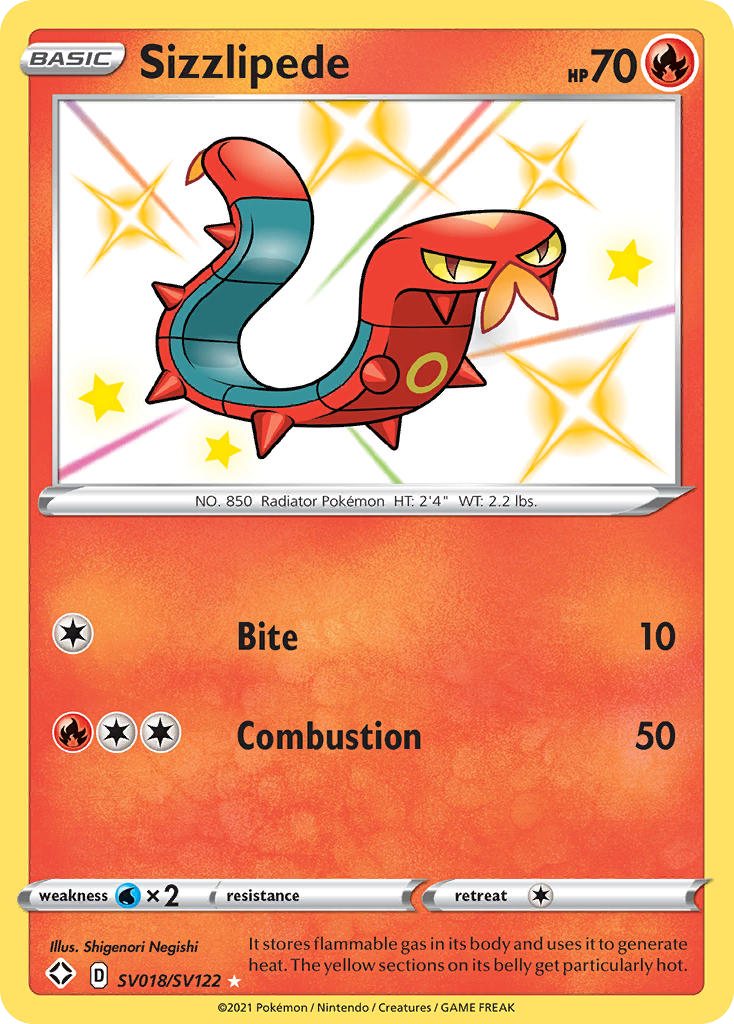 Sizzlipede (SV018) - Shining Fates Shiny Vault Pokémon Card