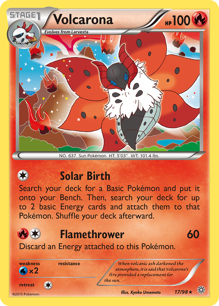 Volcarona (17/98) - Ancient Origins Pokémon Card