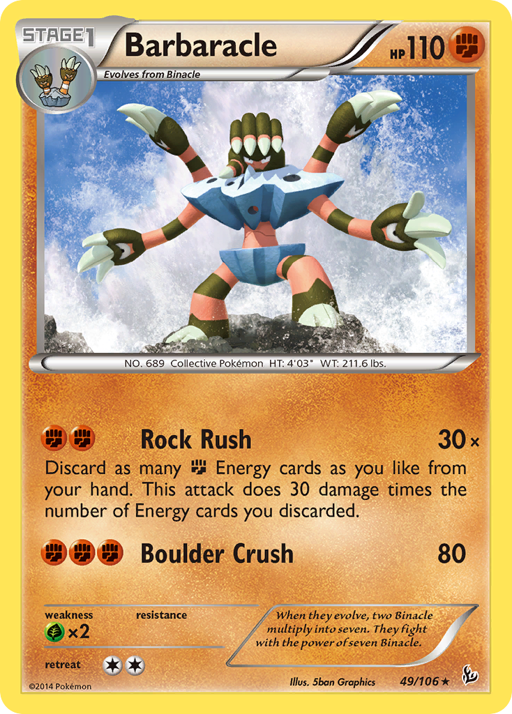 Barbaracle (49/106) - Flashfire Pokémon Card