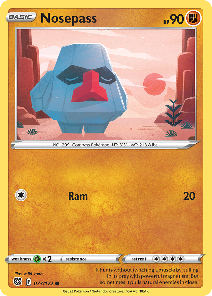 Nosepass (73/172) - Brilliant Stars Pokémon Card