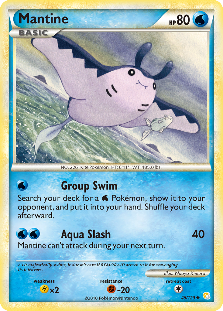 Mantine (45/123) - HeartGold & SoulSilver Pokémon Card