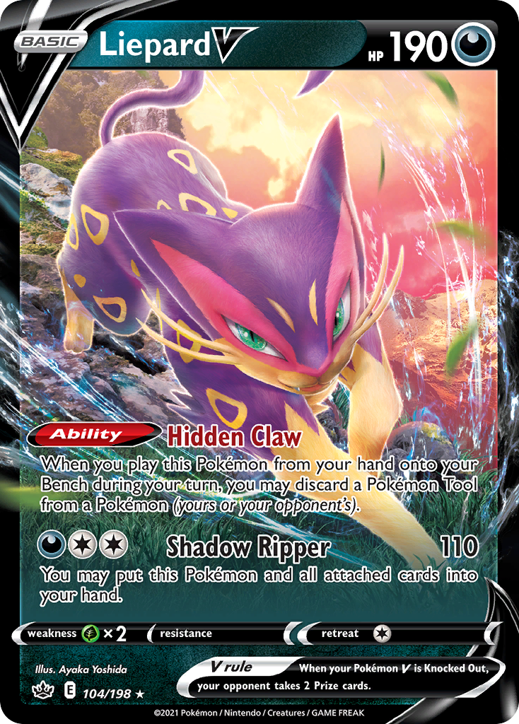 Liepard V (104/198) - Chilling Reign Pokémon Card