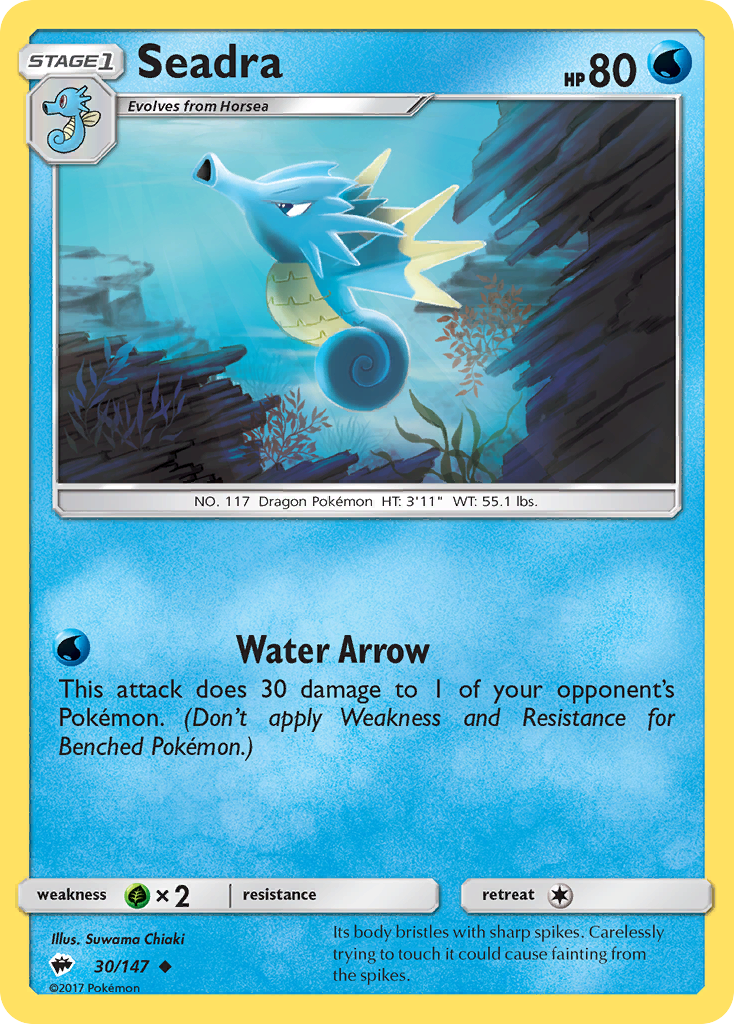 Seadra (30/147) - Burning Shadows Pokémon Card