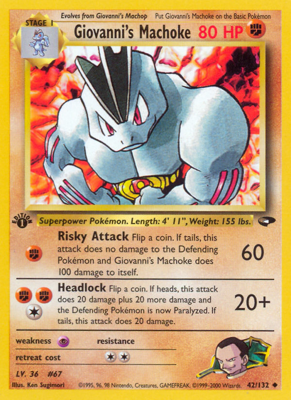 Giovanni's Machoke (42/132) - Gym Challenge (1st Edition) Pokémon Card