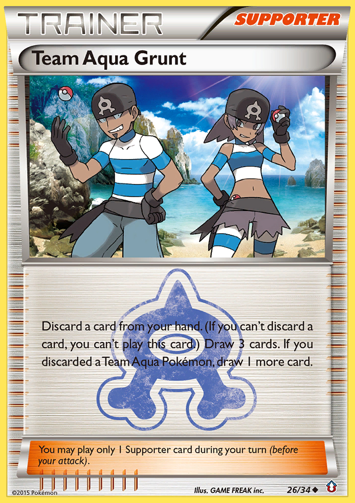 Team Aqua Grunt (Trainer: Supporter) (26/34) - Double Crisis Pokémon Card