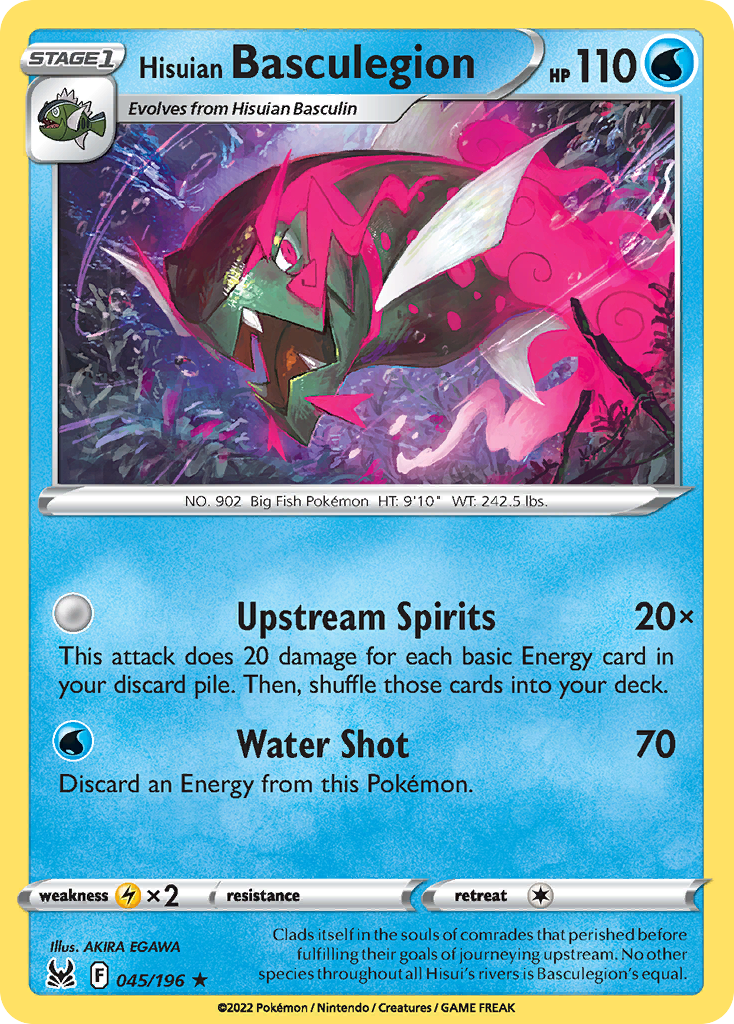 Hisuian Basculegion (45/196) - Lost Origin Pokémon Card